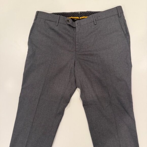 PT01 Torino Super Slim Fit Stretch Wool Trousers in Gray IT 54/US 44 - Picture 1 of 9